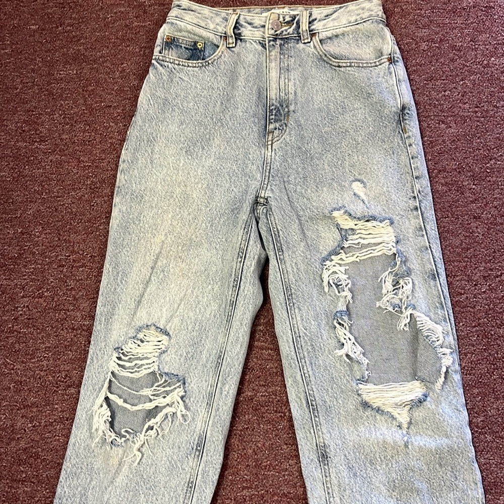 Pac Sun 90’s Boyfriend Jeans Destroyed Distressed High Waist Size 26